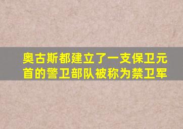 奥古斯都建立了一支保卫元首的警卫部队被称为禁卫军