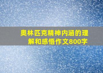 奥林匹克精神内涵的理解和感悟作文800字