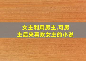 女主利用男主,可男主后来喜欢女主的小说