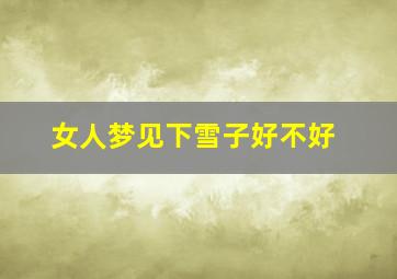 女人梦见下雪子好不好