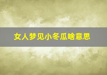 女人梦见小冬瓜啥意思