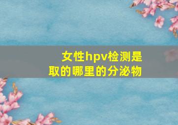 女性hpv检测是取的哪里的分泌物