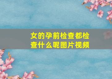 女的孕前检查都检查什么呢图片视频