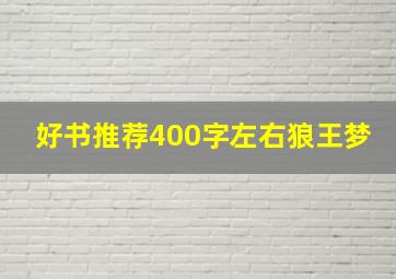 好书推荐400字左右狼王梦