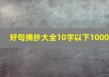 好句摘抄大全10字以下1000