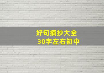 好句摘抄大全30字左右初中