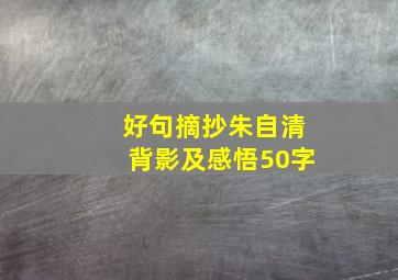 好句摘抄朱自清背影及感悟50字