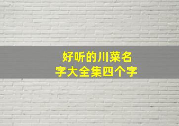 好听的川菜名字大全集四个字