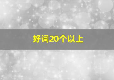 好词20个以上