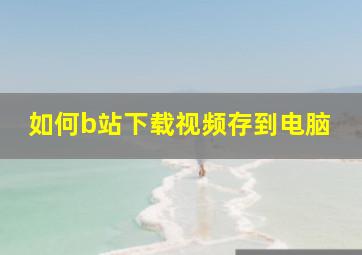 如何b站下载视频存到电脑