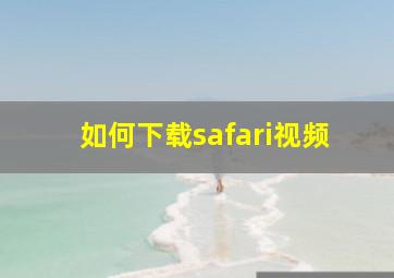 如何下载safari视频