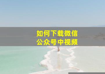 如何下载微信公众号中视频