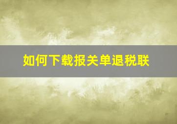 如何下载报关单退税联