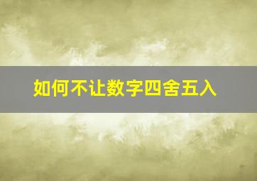 如何不让数字四舍五入