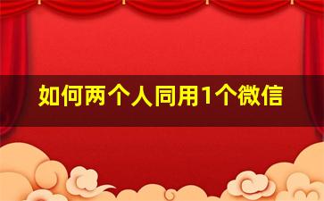 如何两个人同用1个微信