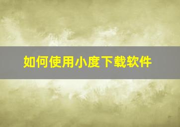 如何使用小度下载软件