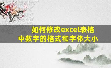 如何修改excel表格中数字的格式和字体大小