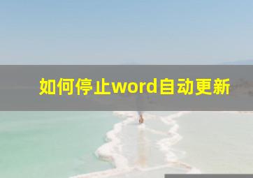 如何停止word自动更新