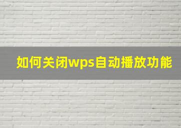 如何关闭wps自动播放功能