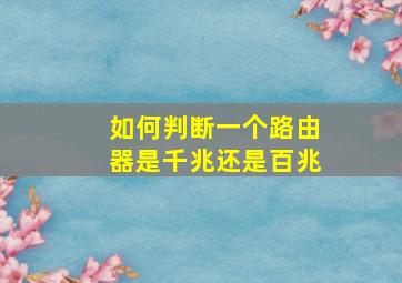 如何判断一个路由器是千兆还是百兆