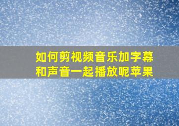 如何剪视频音乐加字幕和声音一起播放呢苹果