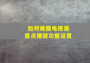 如何唤醒电视语音点播键功能设置