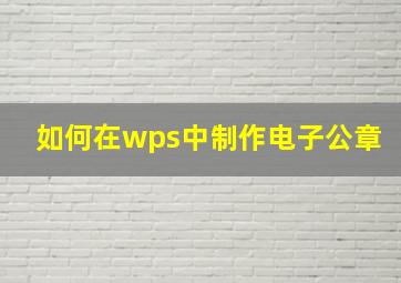 如何在wps中制作电子公章