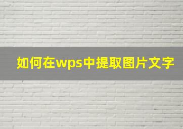 如何在wps中提取图片文字