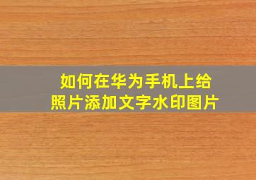 如何在华为手机上给照片添加文字水印图片