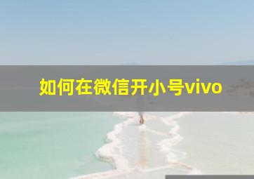 如何在微信开小号vivo