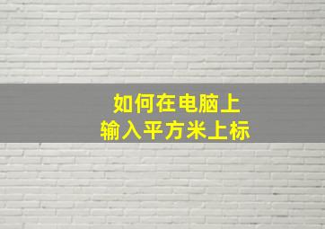 如何在电脑上输入平方米上标