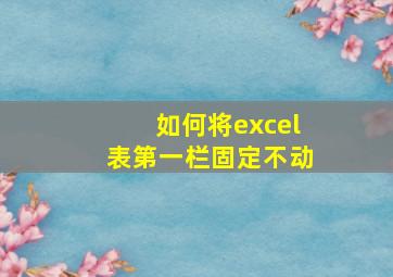 如何将excel表第一栏固定不动