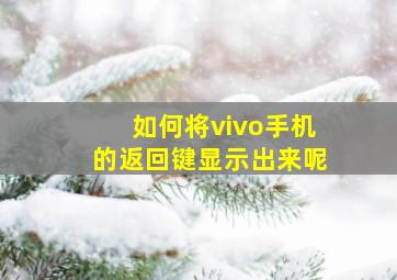 如何将vivo手机的返回键显示出来呢