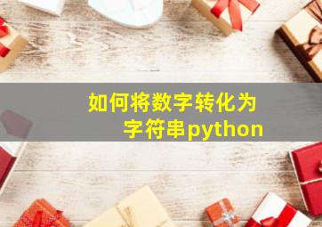 如何将数字转化为字符串python