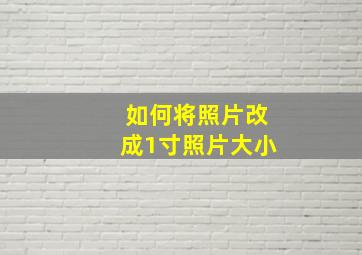 如何将照片改成1寸照片大小