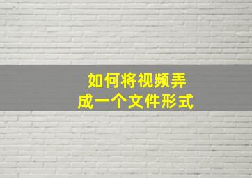 如何将视频弄成一个文件形式