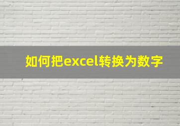 如何把excel转换为数字