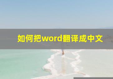 如何把word翻译成中文