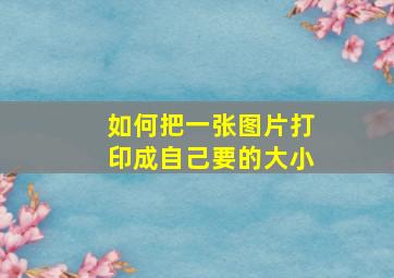 如何把一张图片打印成自己要的大小