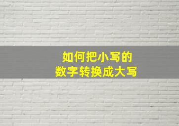 如何把小写的数字转换成大写