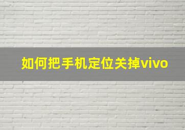 如何把手机定位关掉vivo