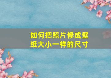 如何把照片修成壁纸大小一样的尺寸