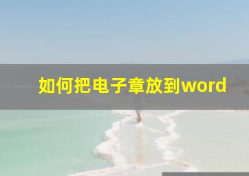 如何把电子章放到word