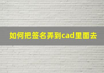 如何把签名弄到cad里面去