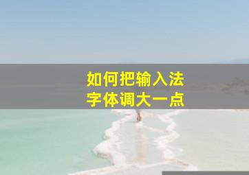 如何把输入法字体调大一点