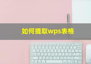 如何提取wps表格