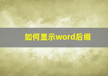 如何显示word后缀