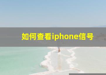 如何查看iphone信号