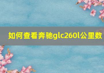 如何查看奔驰glc260l公里数