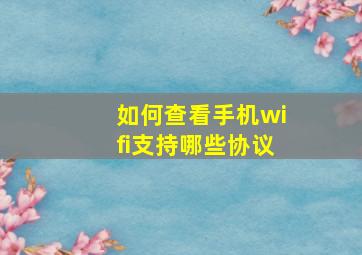 如何查看手机wifi支持哪些协议